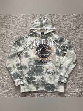 Pink Floyd Hoodie Dark Side of the Moon Tie Dye Graphic Pullover Mens Small